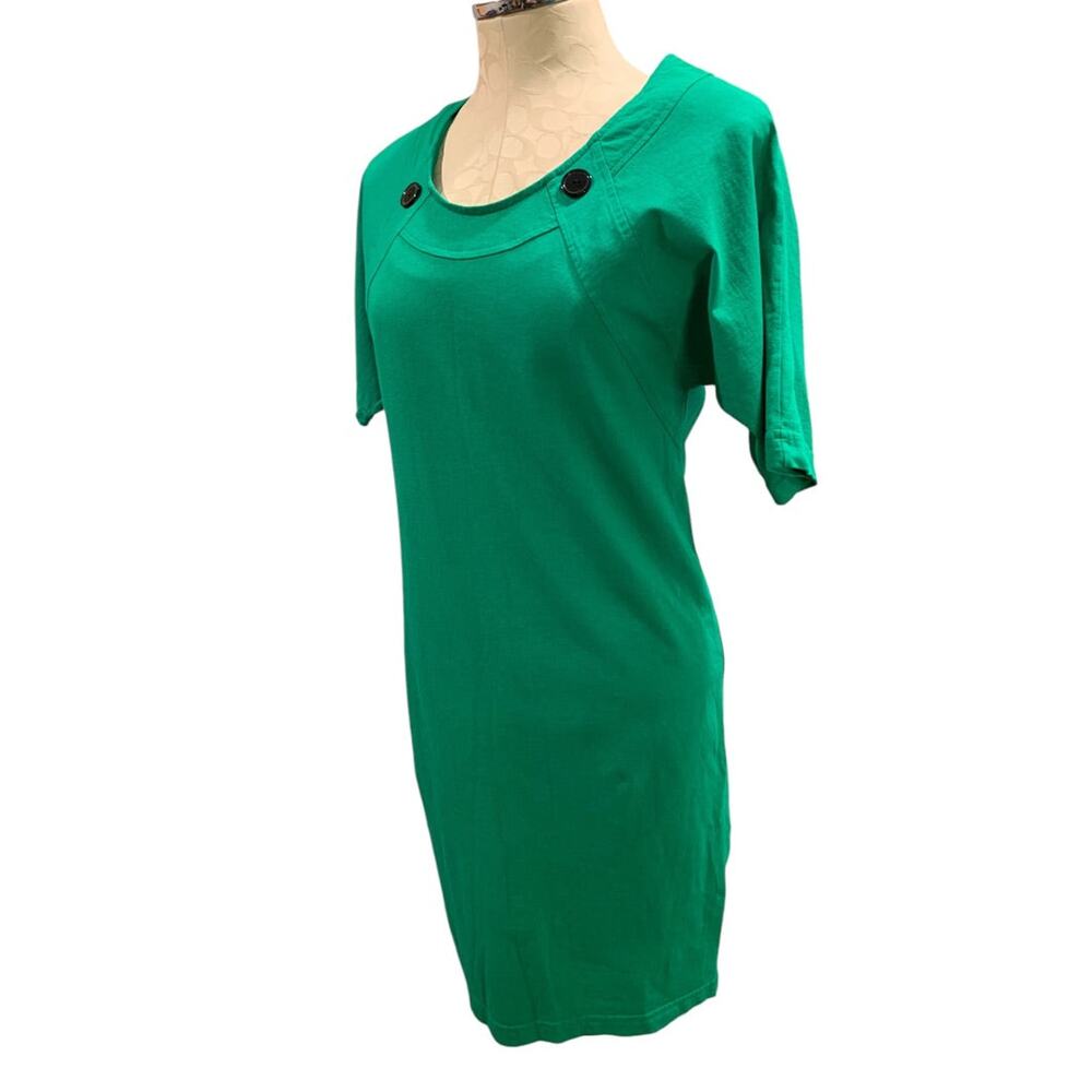 Size‎ 10 Kneat Knits Vintage 1980s Shift Dress Short Sleeve Green
